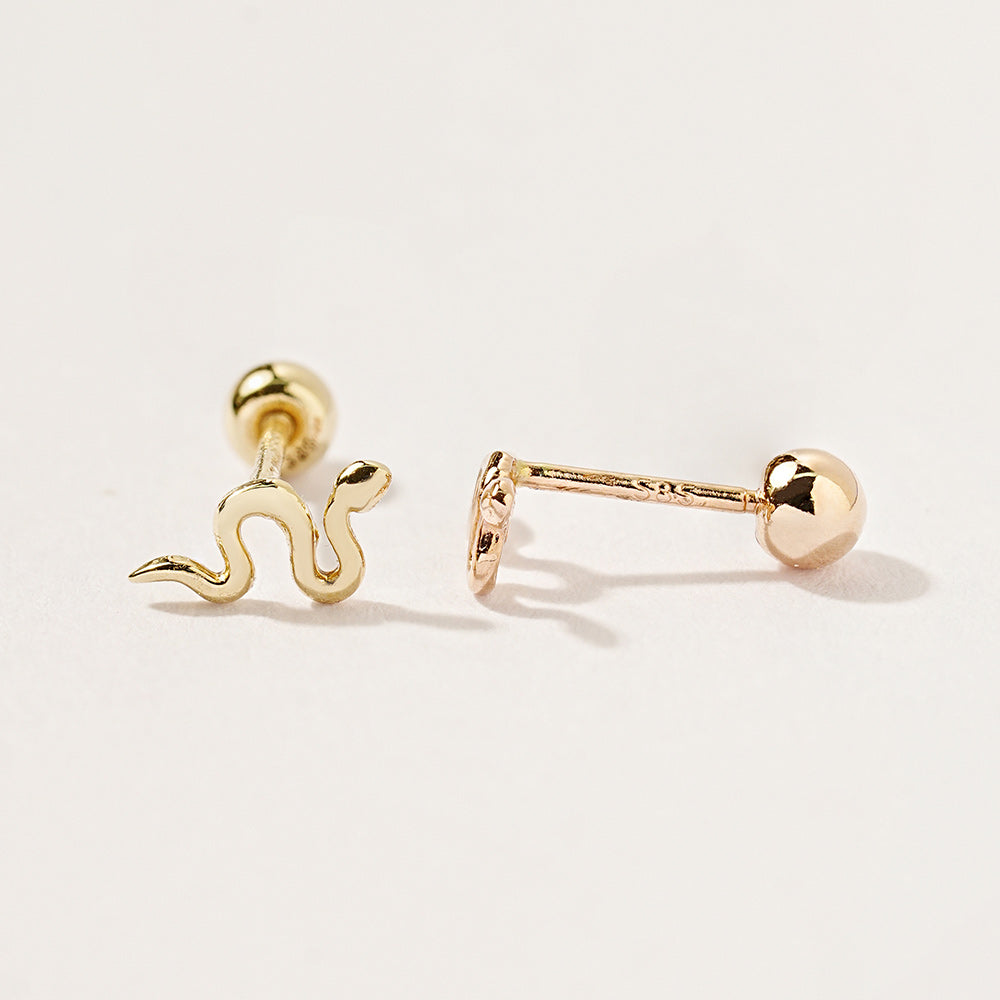 14K gold 20G barbell piercings | Minimalbijoux