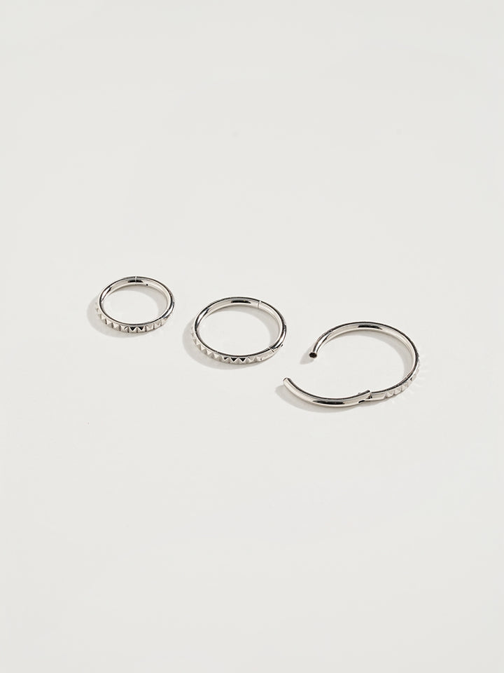 Simple Square Pattern Cartilage Ear Hoop Piercing 16G