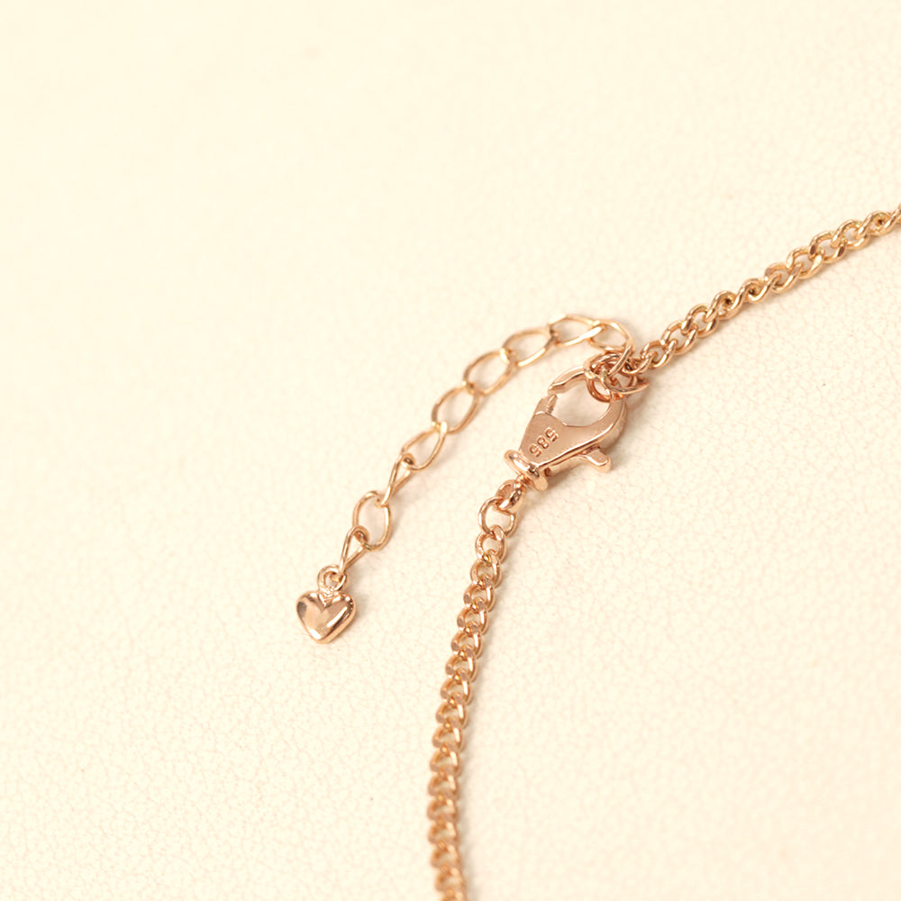 14K18K Gold Smile CZ Curved Chain Anklet