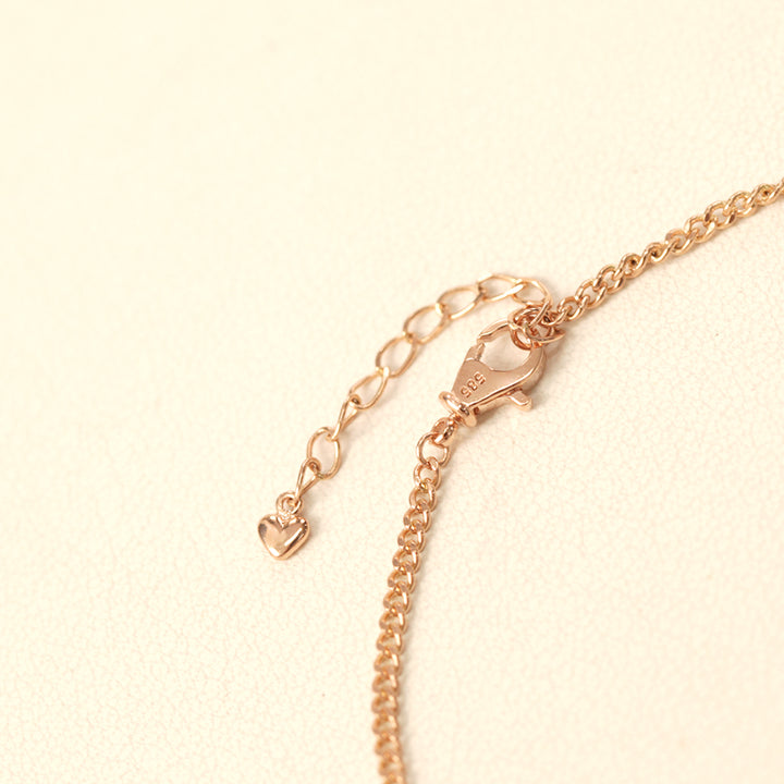 14K18K Gold Smile CZ Curved Chain Anklet