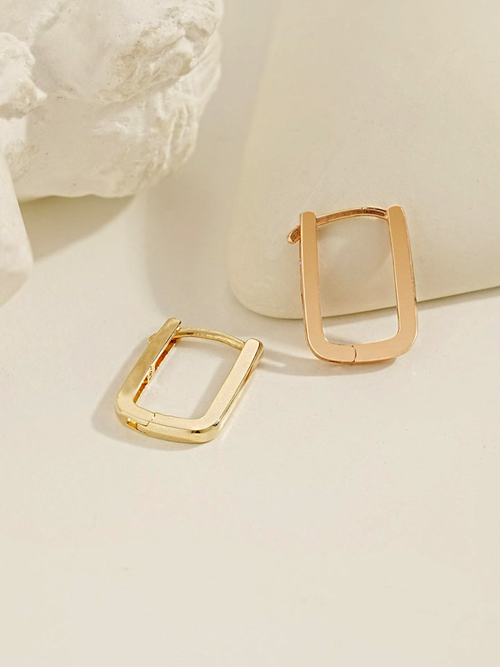 14K Gold Daily Square Hoop Earring