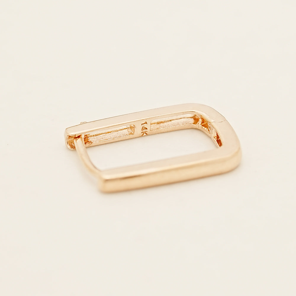 14K Gold Daily Square Hoop Earring