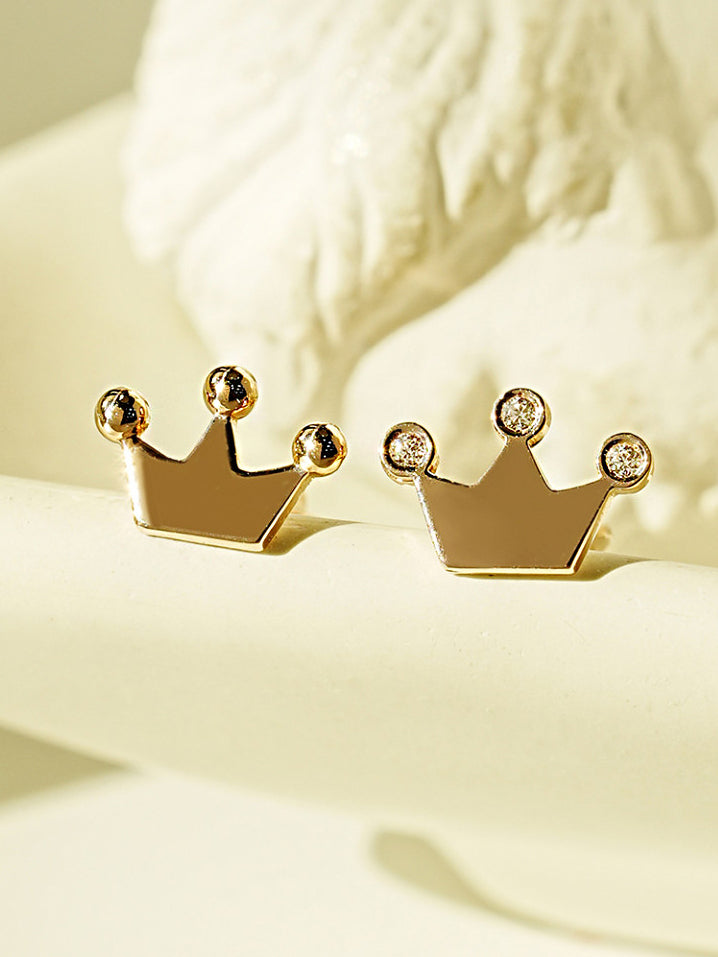 14K Gold Dot Cubic Tiara Cartilage Earring 18G16G