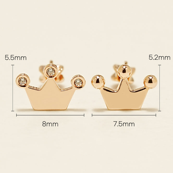 14K Gold Dot Cubic Tiara Cartilage Earring 18G16G