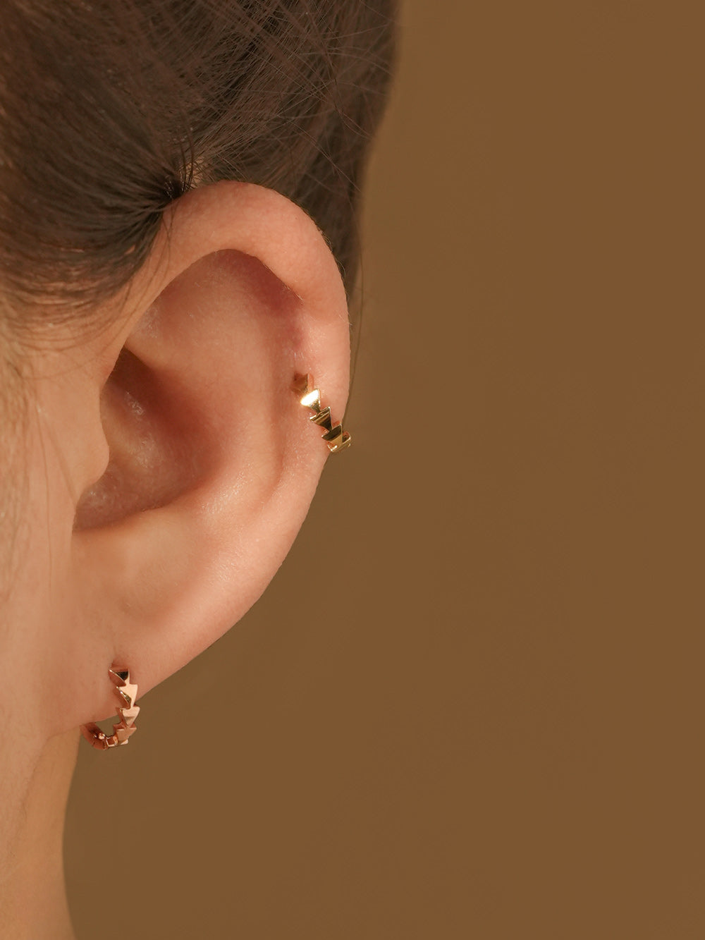 14K 18K Signal Cartilage Hoop Earring