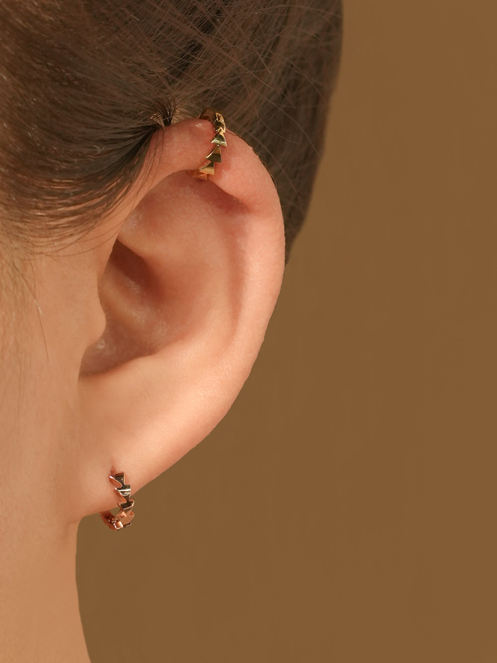 14K 18K Signal Cartilage Hoop Earring