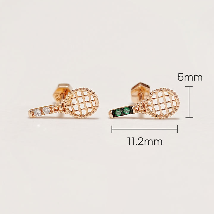 14K Gold Tennis Cartilage Earring 18G