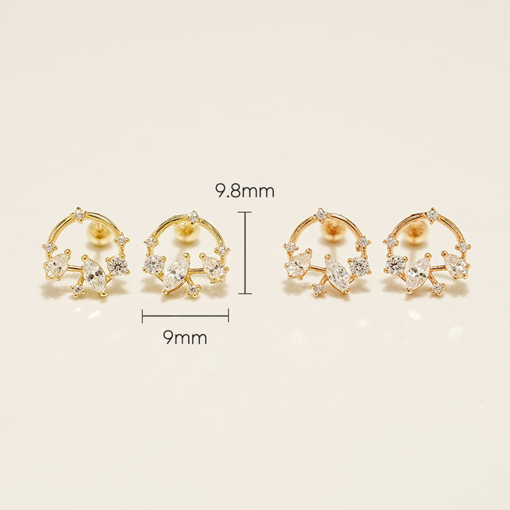 14K Gold Snow Bell Cartilage Earring 20G18G16G