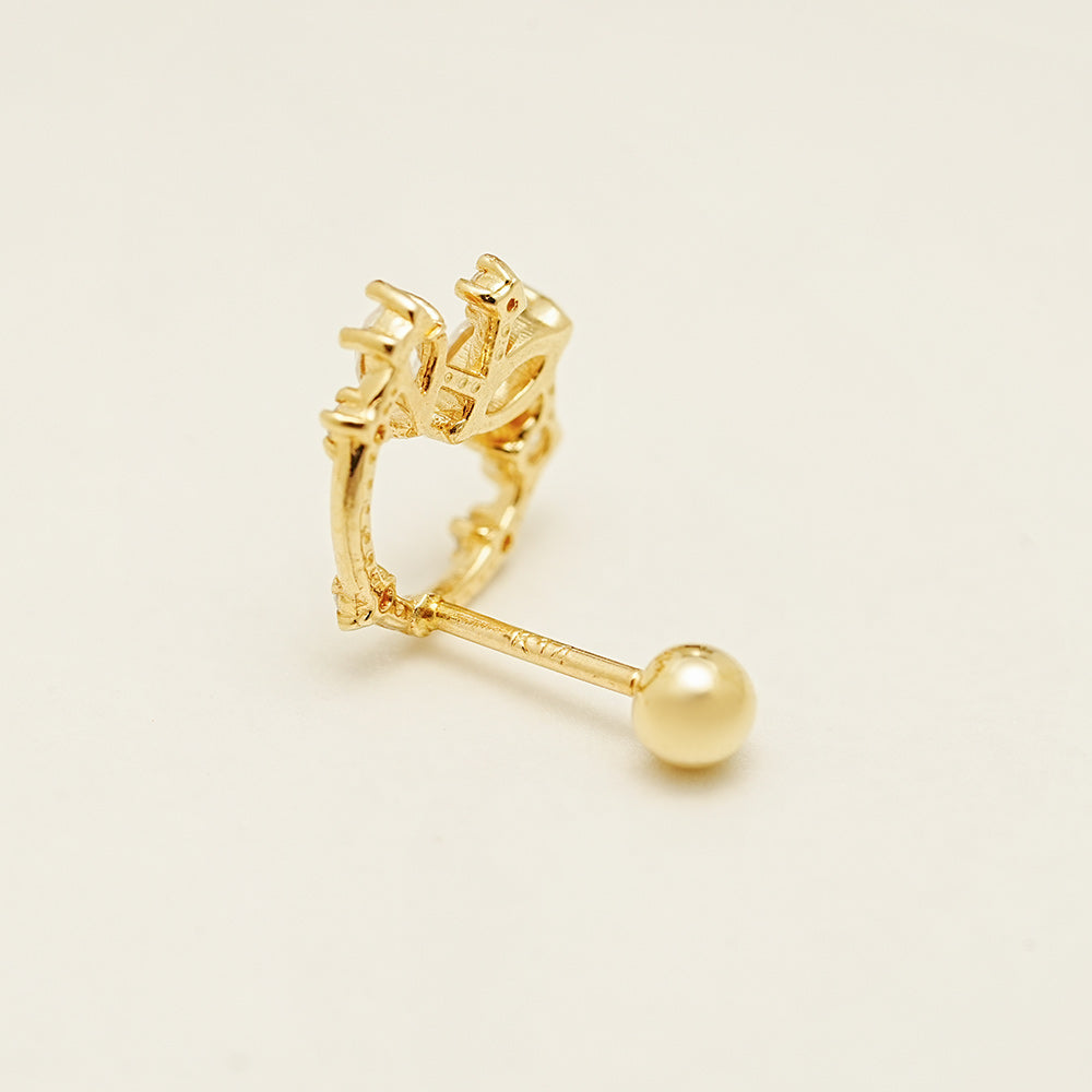 14K Gold Snow Bell Cartilage Earring 20G18G16G