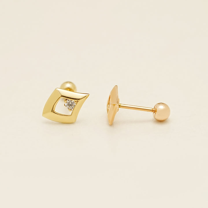 14K Gold Katie Cubic Cartilage Earring 20G18G16G