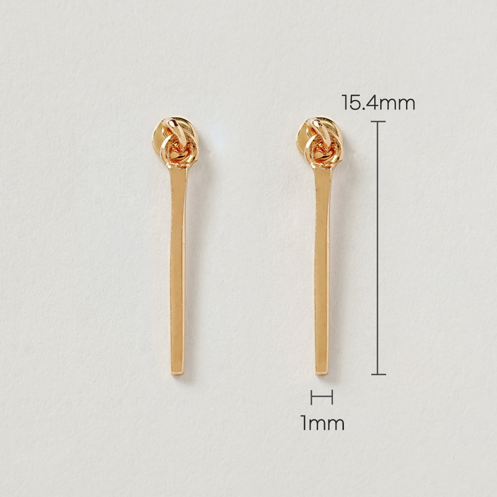 14K Gold Stick Drop Internally Threaded Labret Piercing 20G18G16G