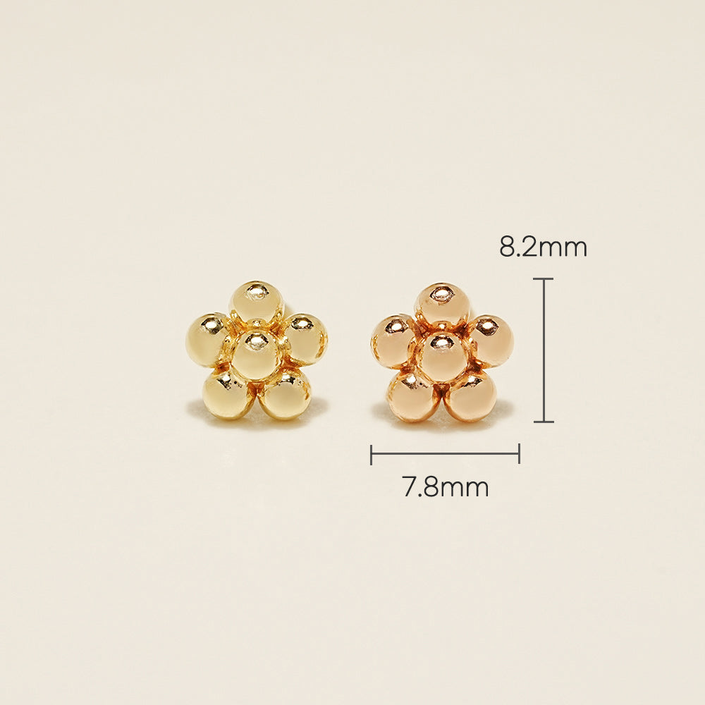 14K Gold Grape Flower Cartilage Earring 20G18G16G