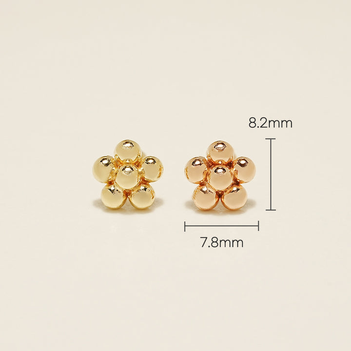 14K Gold Grape Flower Cartilage Earring 20G18G16G