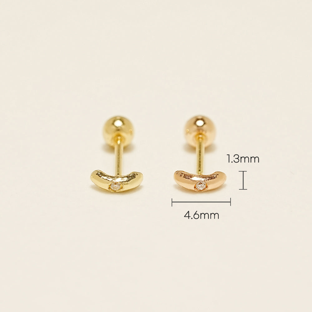 14K Gold Half Minimal Cartilage Earring 20G18G16G