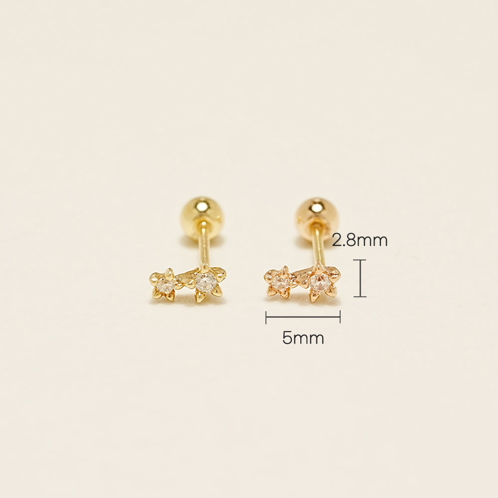 14K Gold Little Star Cartilage Earring 20G18G16G