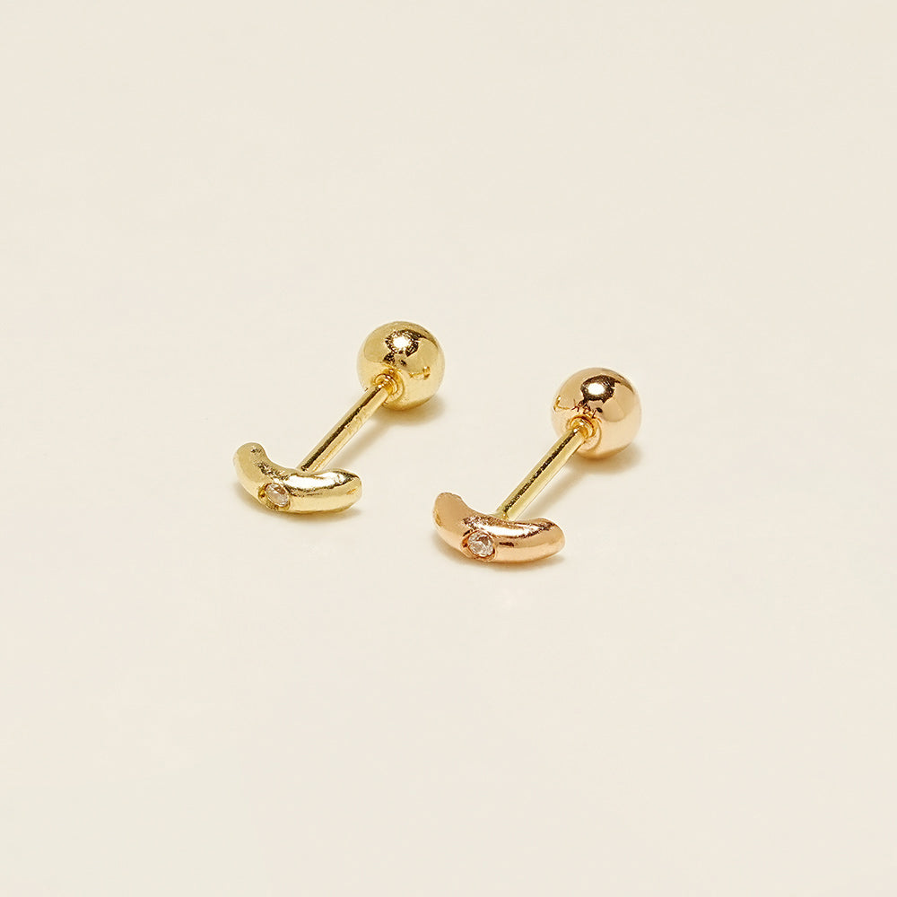 14K Gold Half Minimal Cartilage Earring 20G18G16G