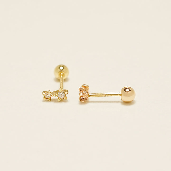 14K Gold Little Star Cartilage Earring 20G18G16G