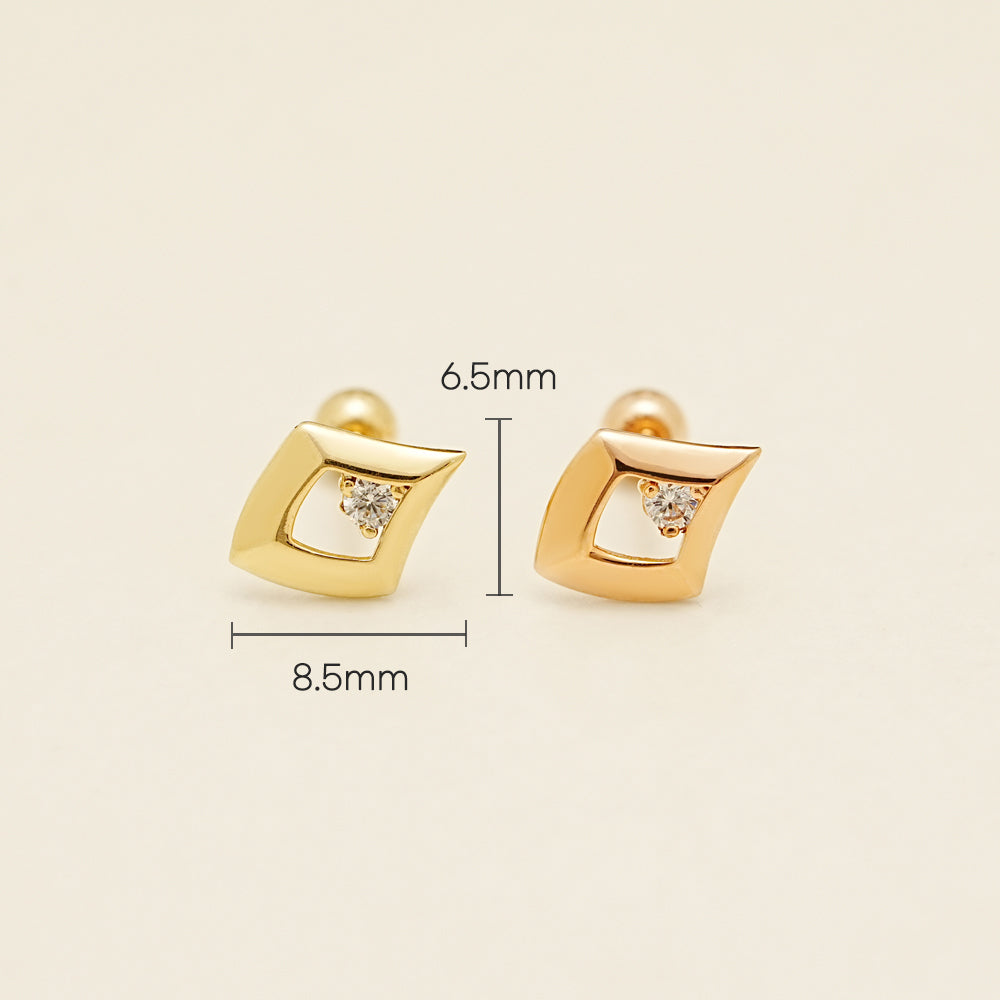 14K Gold Katie Cubic Cartilage Earring 20G18G16G