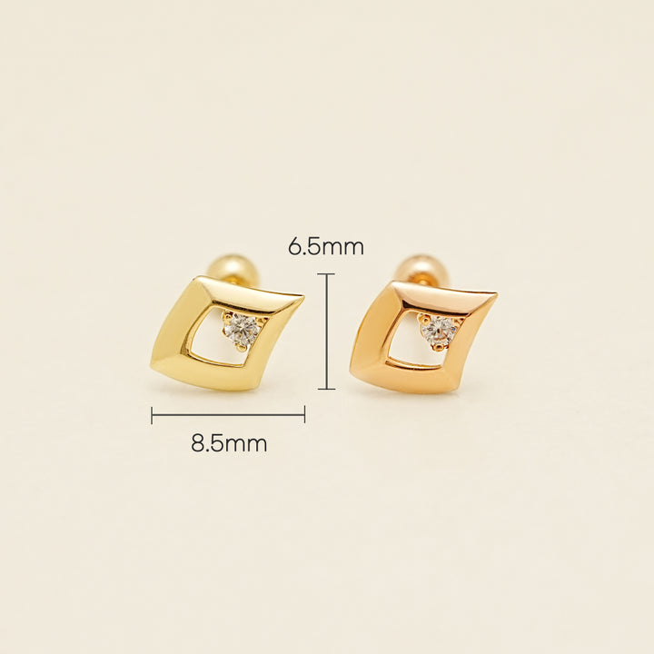 14K Gold Katie Cubic Cartilage Earring 20G18G16G