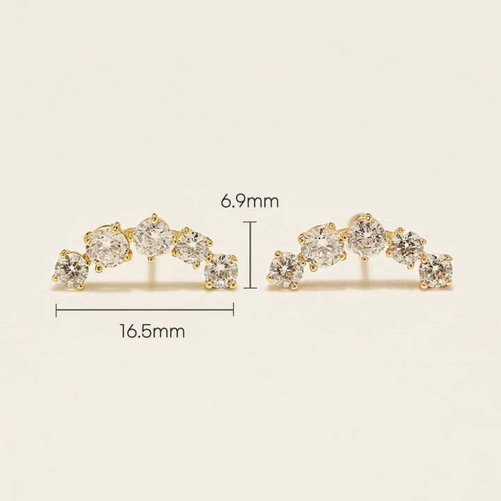 14K Gold Space Cubic Curve Cartilage Earring 20G18G16G