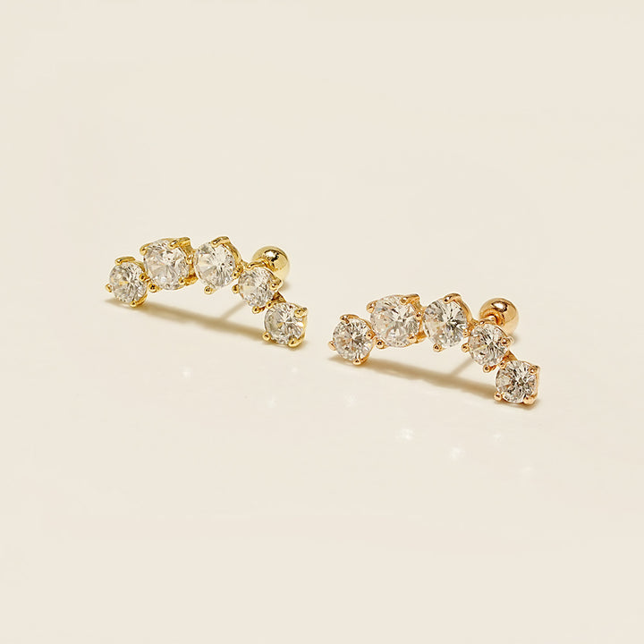 14K Gold Space Cubic Curve Cartilage Earring 20G18G16G