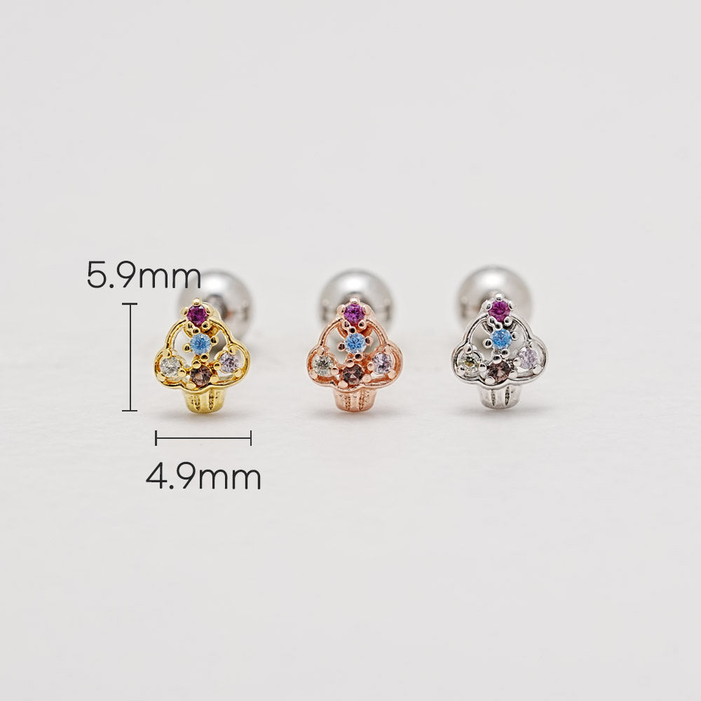 Cup Cake Cartilage Ear Piercing 18G16G