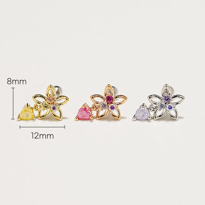 Tale Flower Cartilage Ear Piercing 18G16G