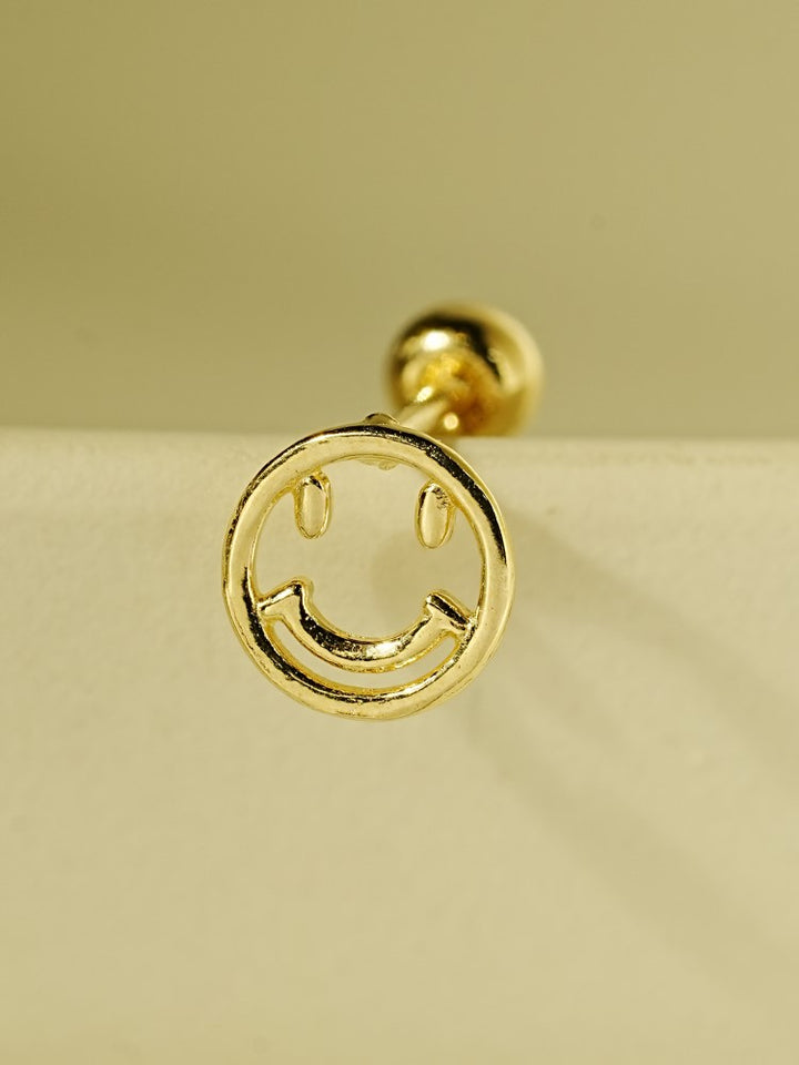 14K Gold Big Smile Cartilage Earring 20G