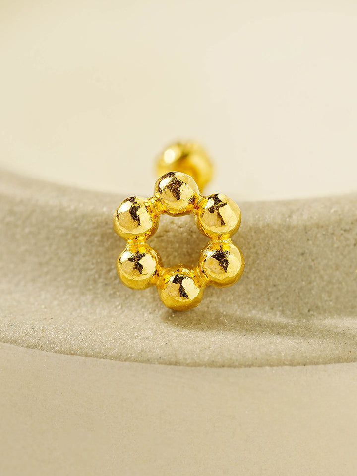 24K Gold Chewy Dount Cartilage Earring 20G