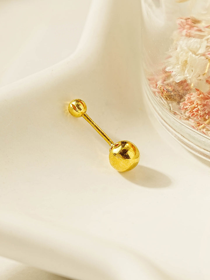 24K Gold Simple Ball Cartilage Earring 20G