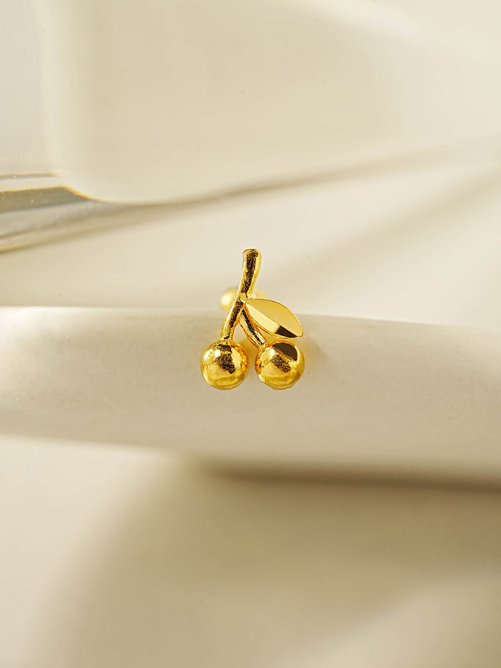 24K Gold Sweet Cherry Cartilage Earring 20G