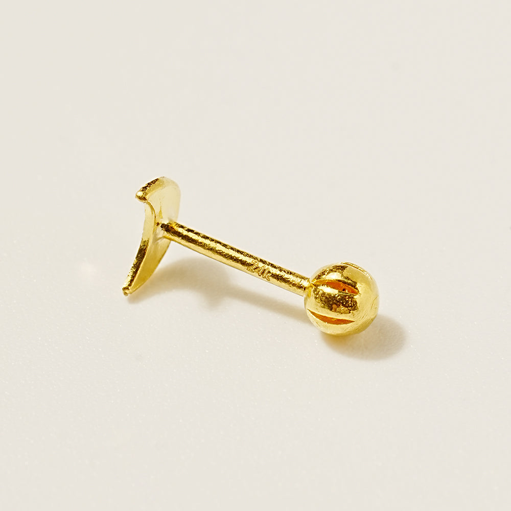 24K Gold Moon Star Cartilage Earring 20G