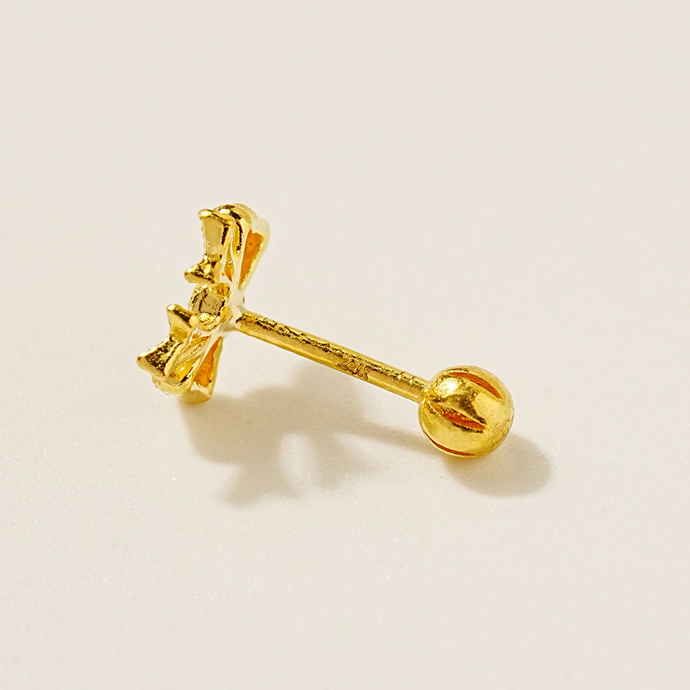 24K Gold Ribbon Cartilage Earring 20G