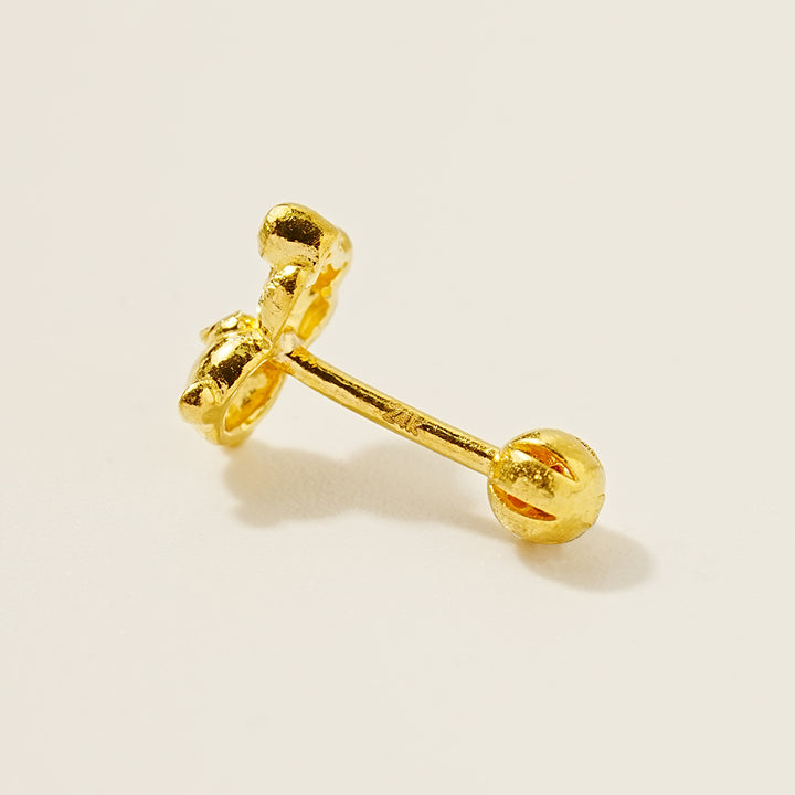 24K Gold Bear Cartilage Earring 20G