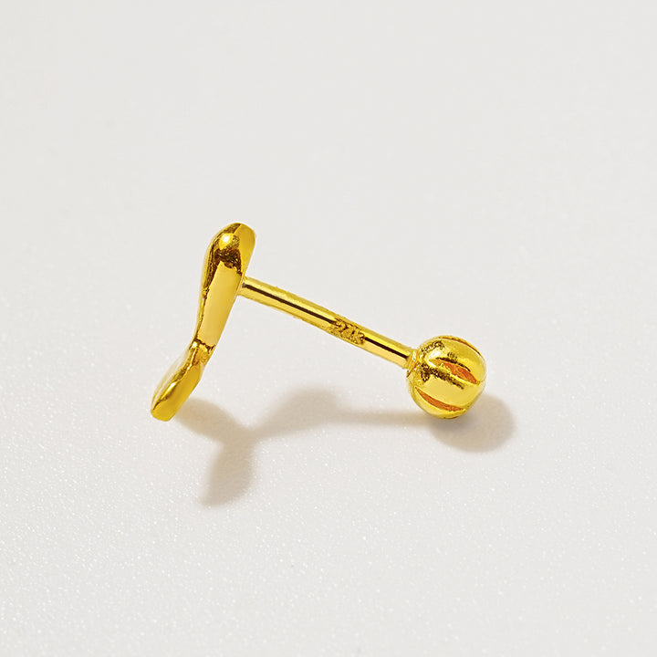 24K Gold Wale Tale Cartilage Earring 20G