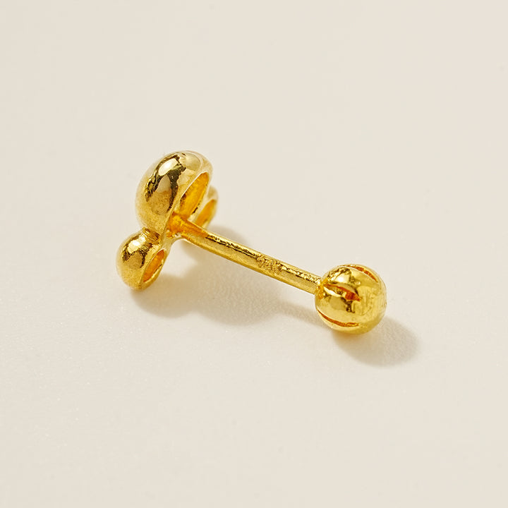 24K Gold Roundy Mouse Cartilage Earring 20G