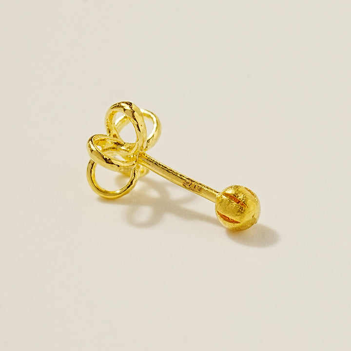 24K Gold Wind Flower Cartilage Earring 20G