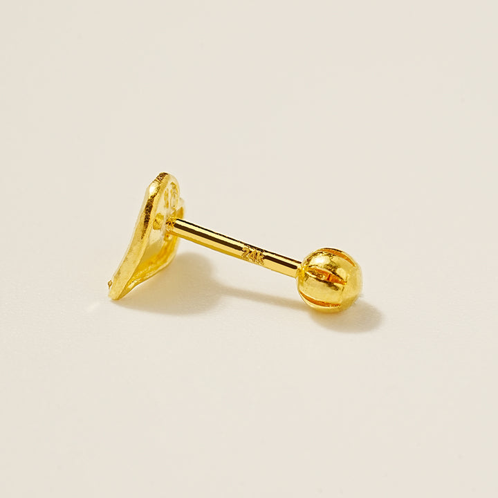 24K Gold Baloon Heart Cartilage Earring 20G