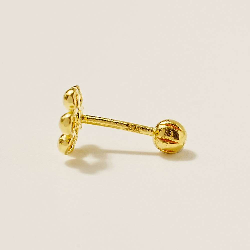 24K Gold Chewy Dount Cartilage Earring 20G