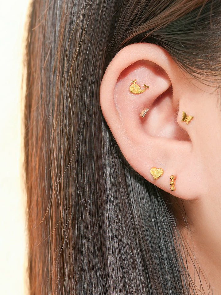 24K Gold Nature Butterfly Cartilage Earring 20G