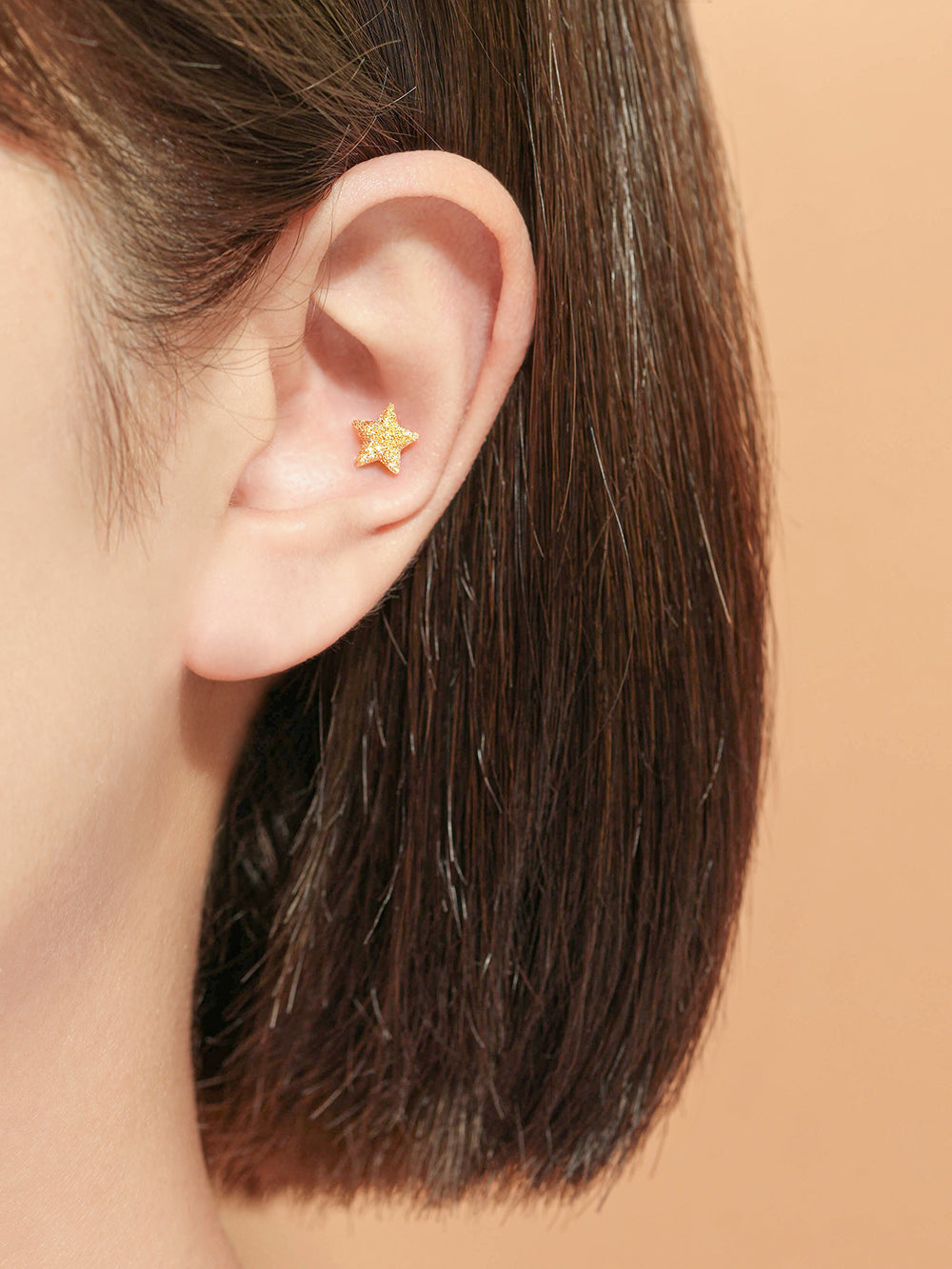 24K Gold Star Cartilage Earring 20G