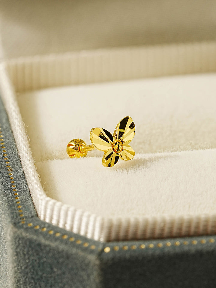 24K Gold Cutting Butterfly Cartilage Earring 20G