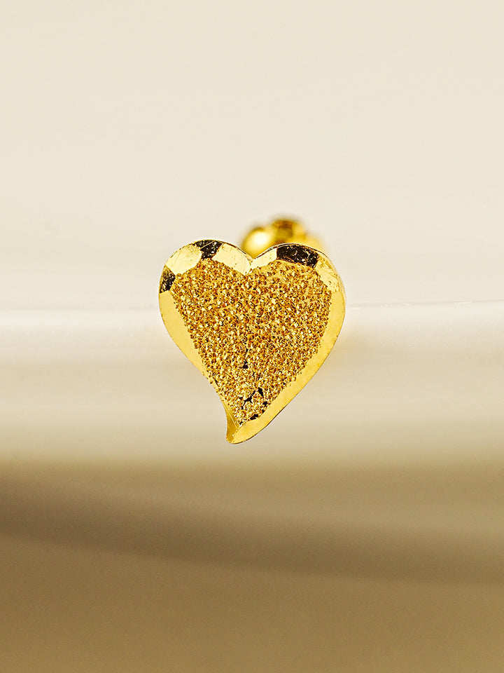 24K Gold Baloon Heart Cartilage Earring 20G