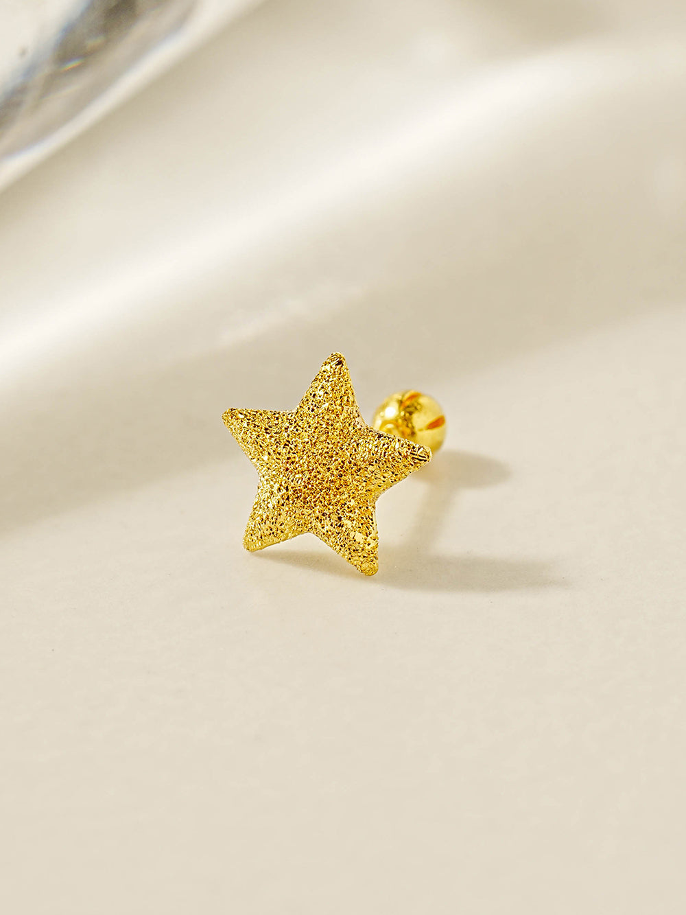 24K Gold Star Cartilage Earring 20G