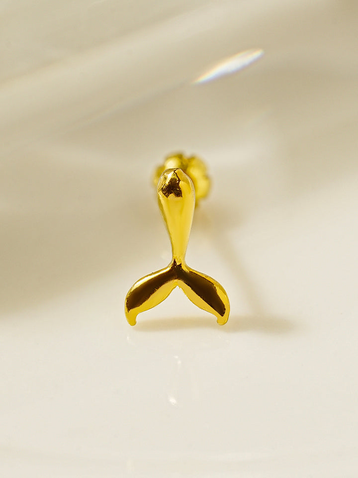 24K Gold Wale Tale Cartilage Earring 20G