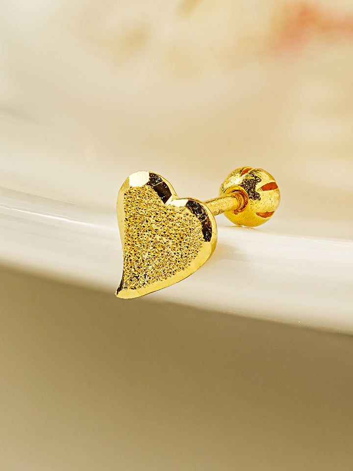 24K Gold Baloon Heart Cartilage Earring 20G