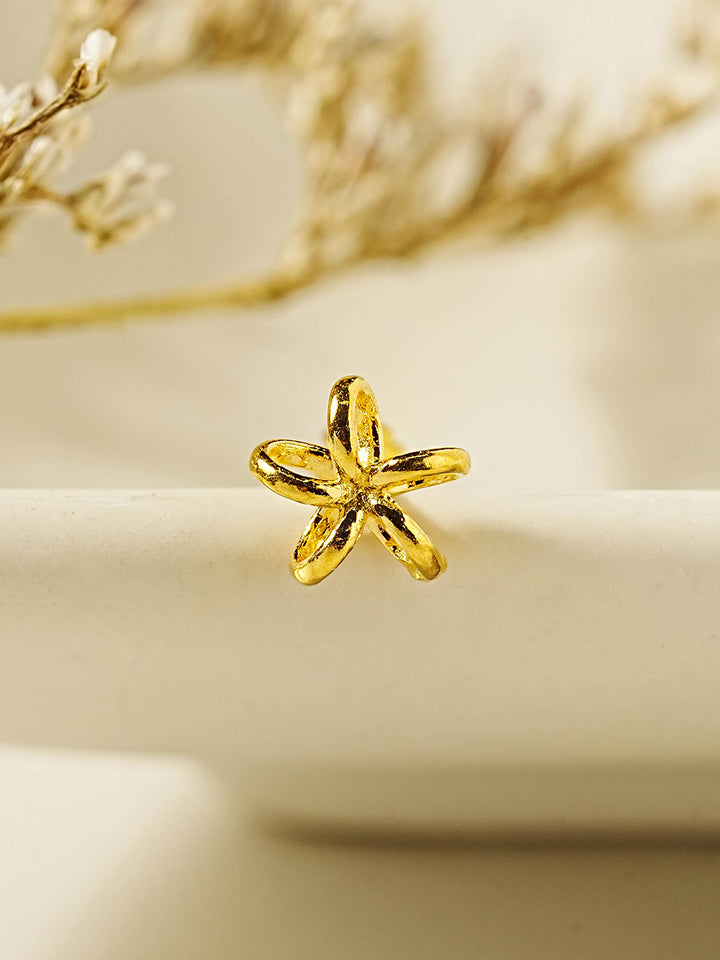 24K Gold Wind Flower Cartilage Earring 20G