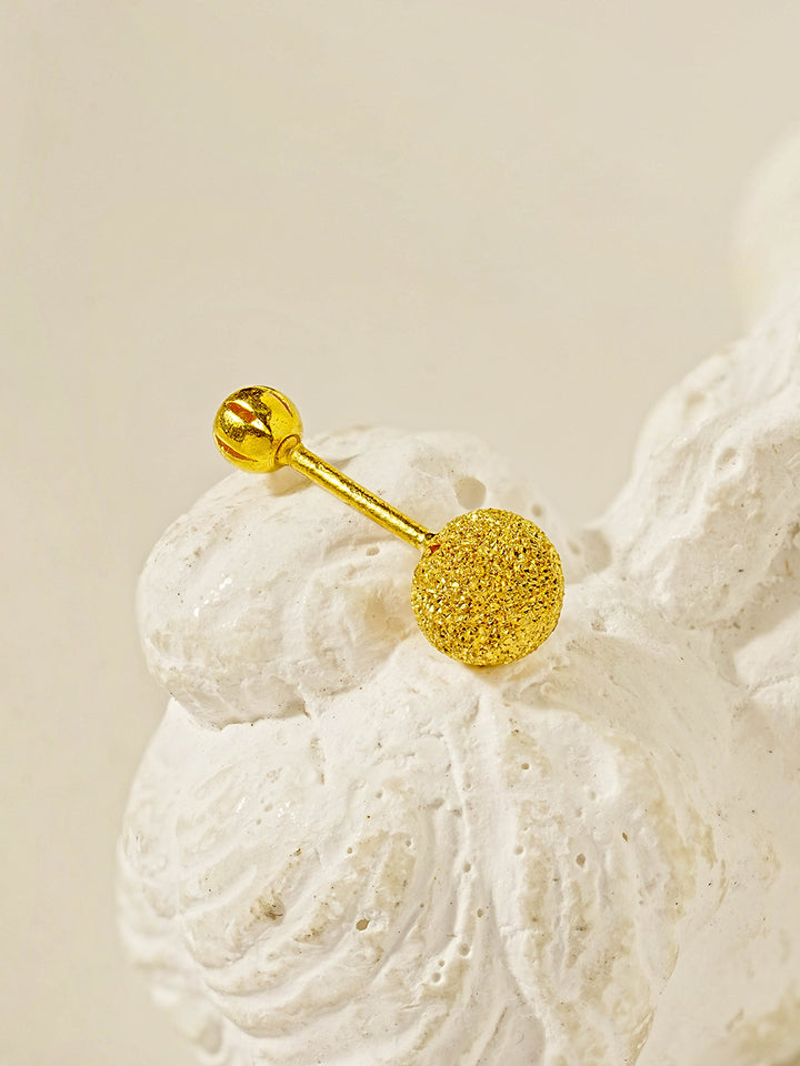 24K Gold Textured Ball Cartilage Earring 20G