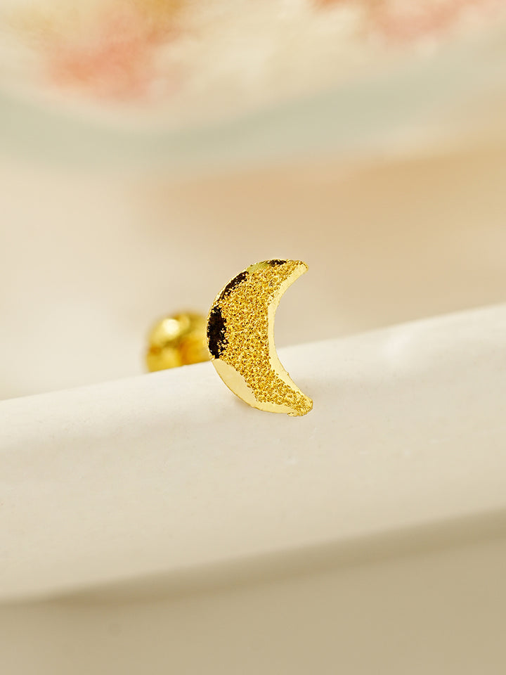 24K Gold Moon Star Cartilage Earring 20G