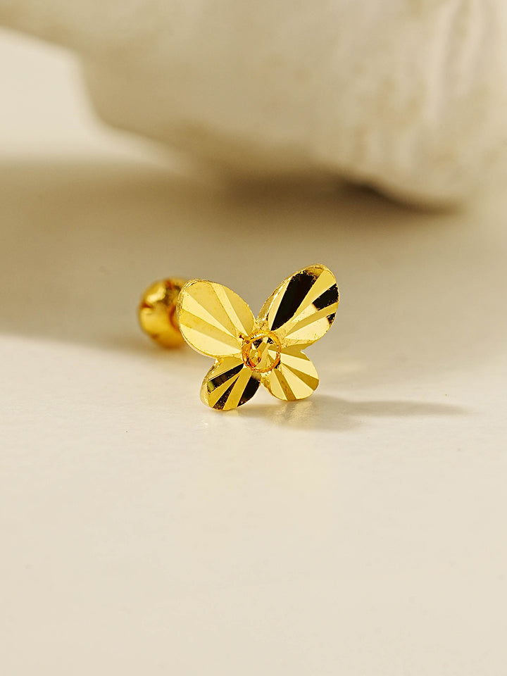 24K Gold Cutting Butterfly Cartilage Earring 20G